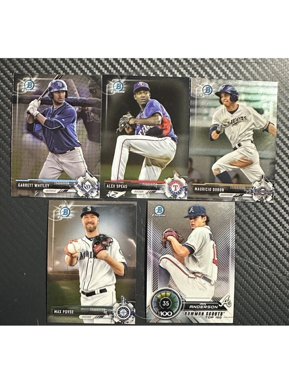 2016 Bowman Chrome Prospect 5 Card Lot Dubon Whitley Speas Povse Ian Anderson